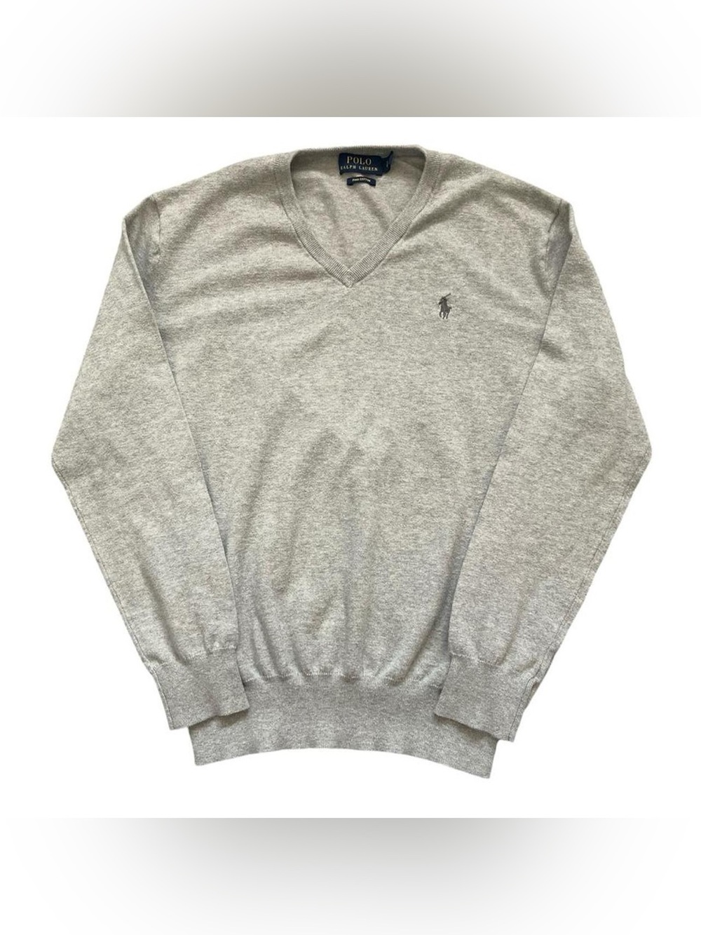 Ralph Lauren Light Gray V-Neck Sweater